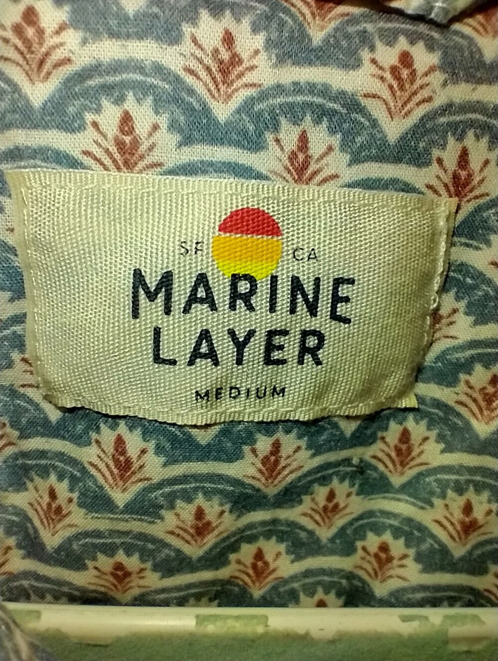 Marine Layer Stretch Selvage Short Sleeve Shirt Men's sz Medium. - Picture 5 of 7